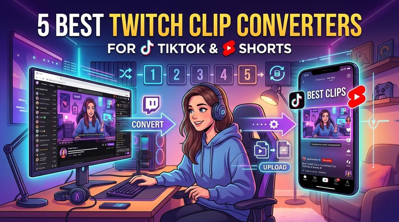 5 Best Twitch Clip Converters for TikTok & Shorts (2026)