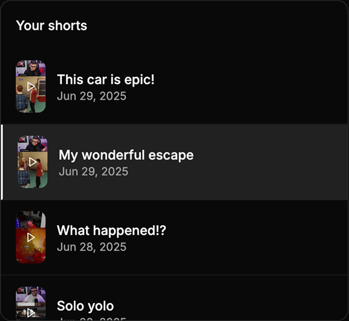 Short selection image