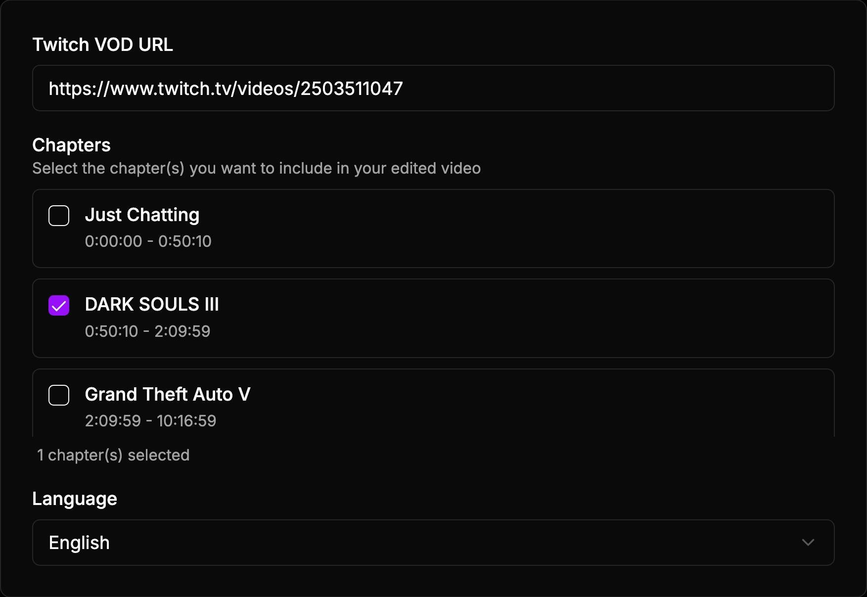 VOD selection image
